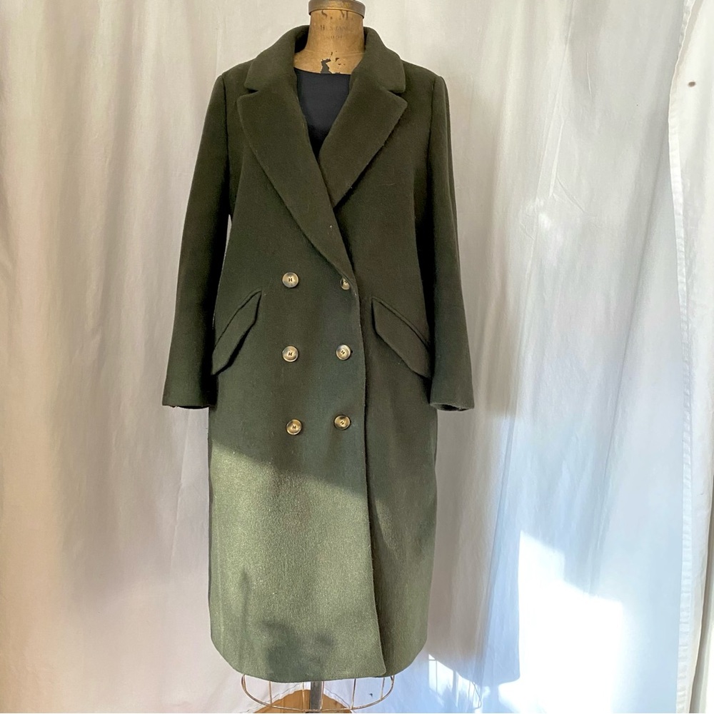 HM | Olive Green Pea Coat, 14